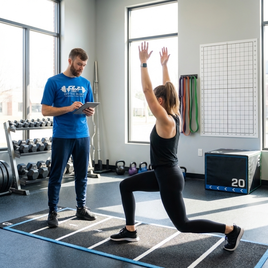Athlete undergoing strength testing at a sports performance clinic in Central, SC using advanced VALD performance equipment