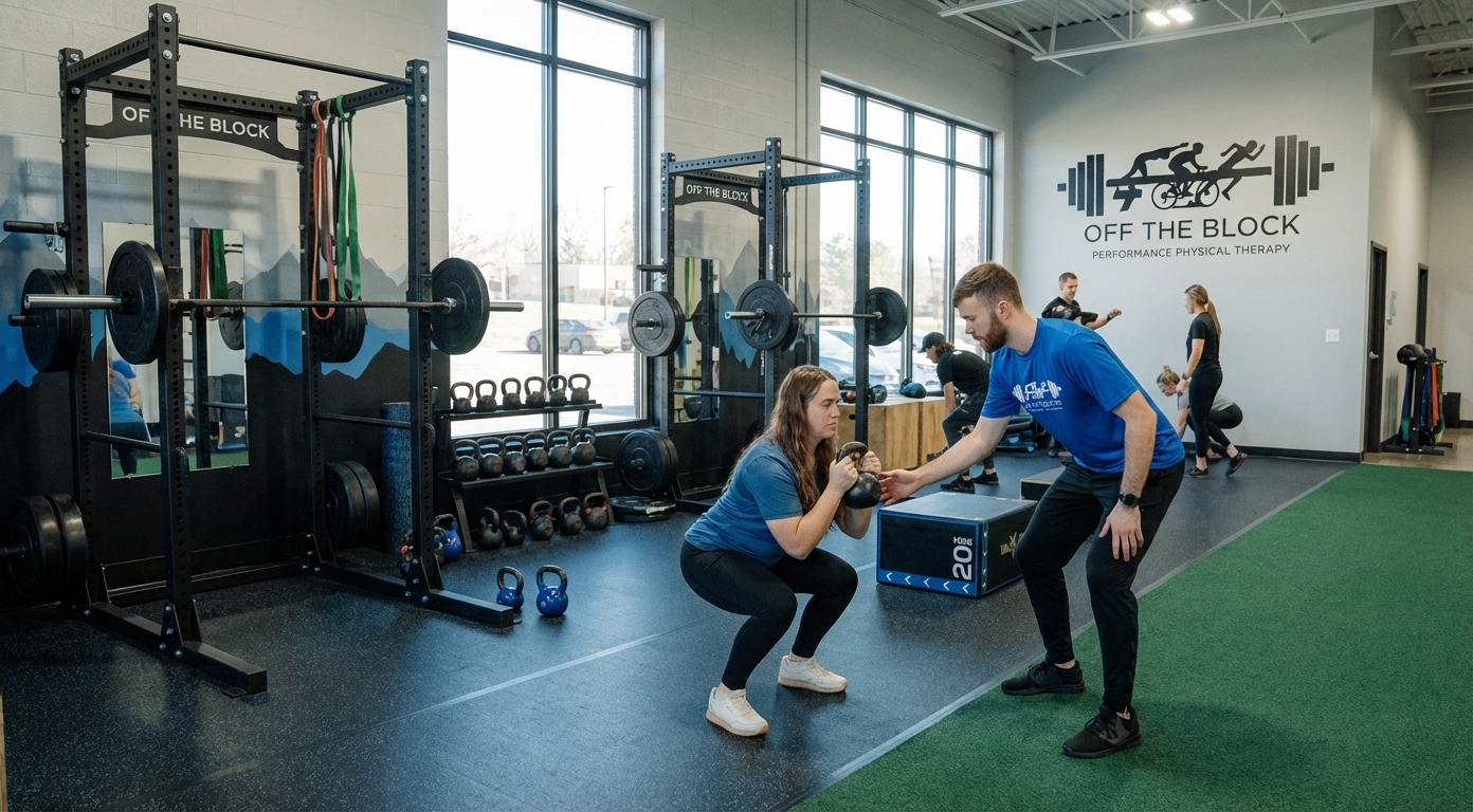 Patient working with a provider at a performance physical therapy clinic in Easley