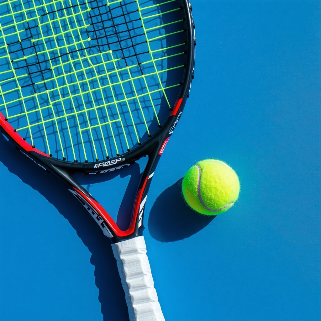 tennis racket and ball