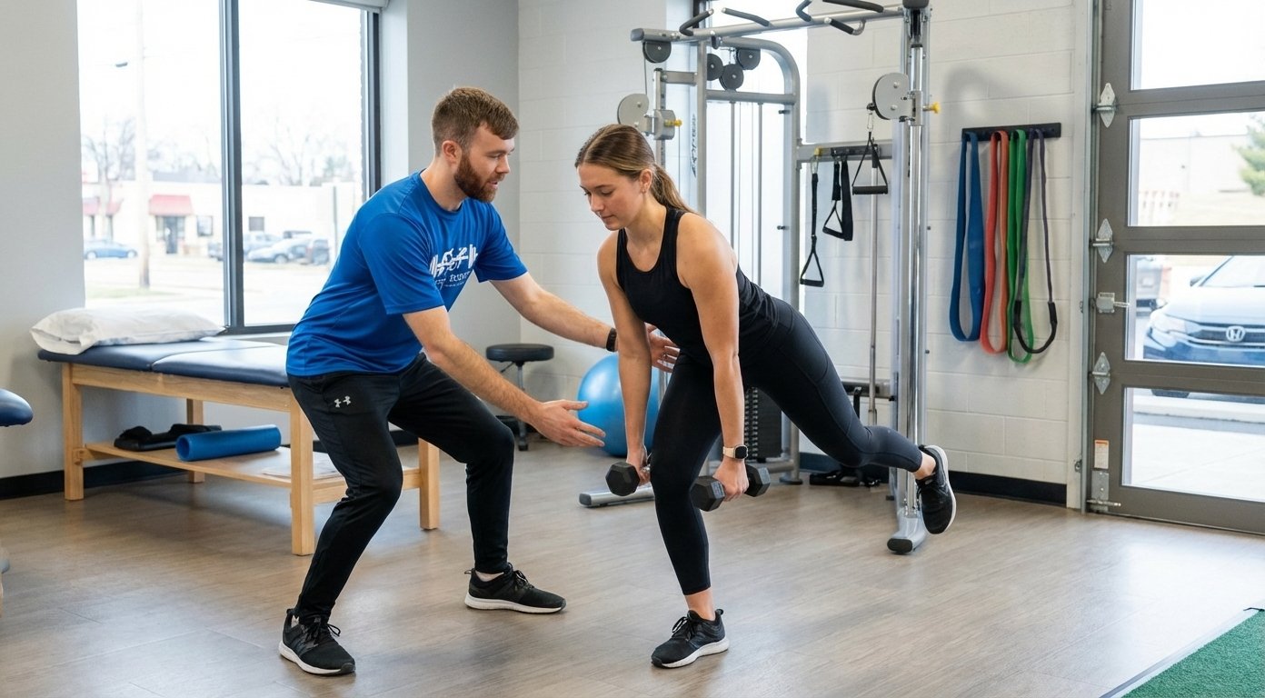  Patient working with a provider at a performance physical therapy clinic in Easley